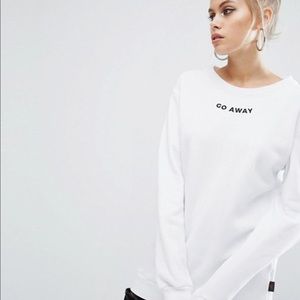 Oversized Sweatshirt With Go Away Embroidery